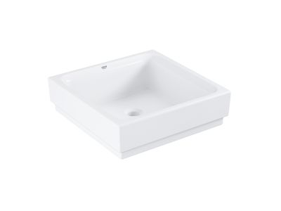 Lavoar tip bol Grohe Cube Ceramic 40cm, fara orificiu baterie, PureGuard, alb