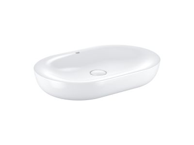 Lavoar oval tip bol Grohe Essence 60x40cm, fara orificiu baterie, fara preaplin, PureGuard, alb
