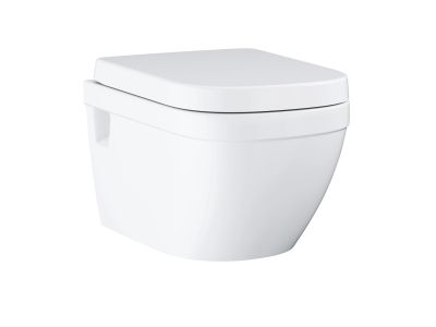 Set vas wc Grohe Euro Ceramic Rimless cu capac cu inchidere lenta si Quick Release, alb