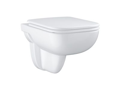 Set vas wc suspendat Grohe Start Edge Ceramic Rimless si capac cu inchidere lenta si QuickRelease, alb