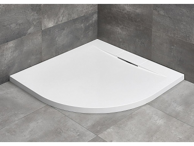Cadita dus semirotunda marmura slim Radaway Giaros A 90x90x4cm