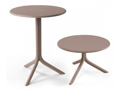 Masa exterior Nardi Spritz, h 76.5cm, diametru 60.5cm, tortora