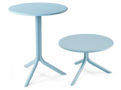 Masa exterior Nardi Spritz, h 76.5cm, diametru 60.5cm, albastru celeste