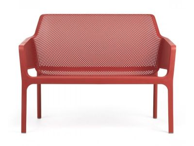 Banca exterior Nardi Net 116x70cm, h 86cm, rosu coral