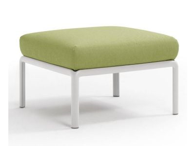 Pouf exterior Nardi Komodo 5, 72x72cm, cadru alb, perna verde avocado Sunbrella