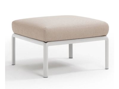 Pouf exterior Nardi Komodo 5, 72x72cm, cadru alb, perna canvas Sunbrella