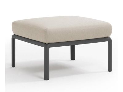 Pouf exterior Nardi Komodo 5, 72x72cm, cadru antracit, perna gri Tech Panama