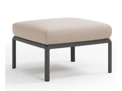 Pouf exterior Nardi Komodo 5, 72x72cm, cadru antracit, perna canvas Sunbrella