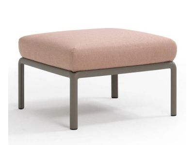 Pouf exterior Nardi Komodo 5, 72x72cm, cadru tortora, perna roz quarzo