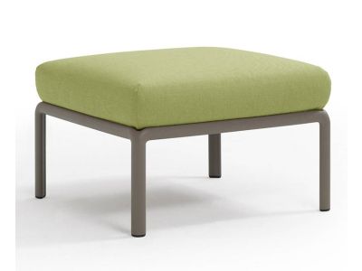Pouf exterior Nardi Komodo 5, 72x72cm, cadru tortora, perna verde avocado Sunbrella