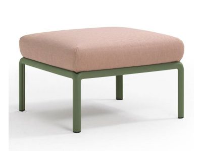 Pouf exterior Nardi Komodo 5, 72x72cm, cadru verde, perna roz quarzo
