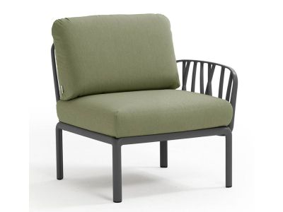 Element terminal Nardi Komodo 5, 72cm dreapta/stanga, cadru antracit, perne verde giungla Sunbrella