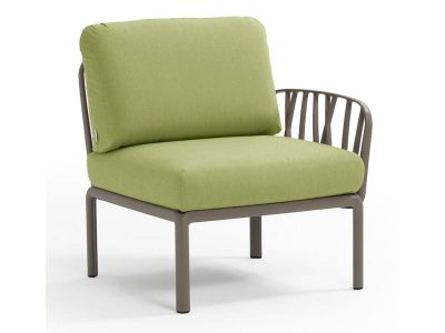 Element terminal Nardi Komodo 5, 72cm dreapta/stanga, cadru tortora, perne verde avocado Sunbrella