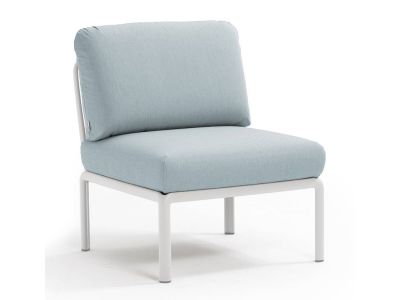 Element central Nardi Komodo 5, 72cm, cadru alb, perne bleu ghiaccio Sunbrella
