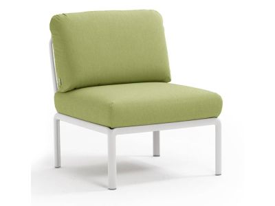 Element central Nardi Komodo 5, 72cm, cadru alb, perne verde avocado Sunbrella