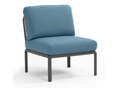 Element central Nardi Komodo 5, 72cm, cadru antracit, perne albastru adriatic Sunbrella