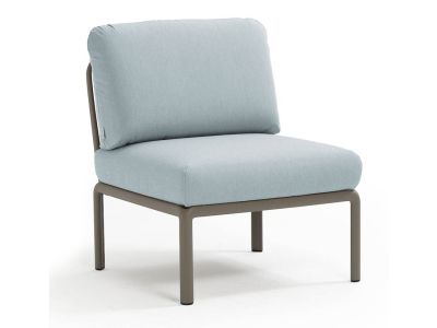 Element central Nardi Komodo 5, 72cm, cadru tortora, perne bleu ghiaccio Sunbrella