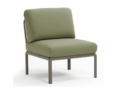 Element central Nardi Komodo 5, 72cm, cadru tortora, perne verde giungla Sunbrella