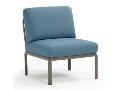 Element central Nardi Komodo 5, 72cm, cadru tortora, perne albastru adriatic Sunbrella