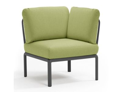Element de colt Nardi Komodo 5, 78cm, cadru antracit, perne verde avocado Sunbrella