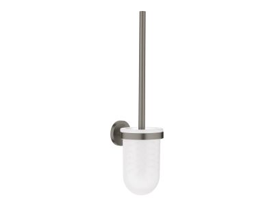 Perie wc cu suport de perete Grohe Essentials, brushed hard graphite