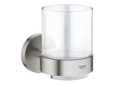 Pahar cu suport de perete Grohe Essentials, supersteel
