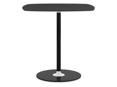 Masa Kartell Thierry Bistrot design Piero Lissoni, 70x70x72cm, baza metal, blat sticla, negru
