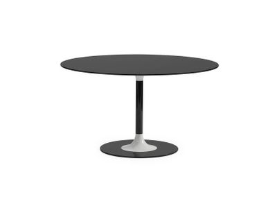 Masa Kartell Thierry XXL Round design Piero Lissoni, 130x130x72cm, baza metal, blat sticla, negru