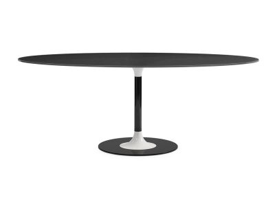 Masa Kartell Thierry XXL design Piero Lissoni, 192x118x72cm, baza metal, blat sticla, negru