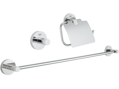 Set 3 accesorii baie Grohe Essentials Guest 3-in-1, crom