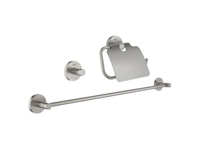 Set 3 accesorii baie Grohe Essentials Guest 3-in-1, supersteel