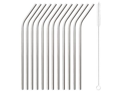 Set 12 paie Paderno Happy Hour 21.5cm, d 6mm, cu perie curatare, inox