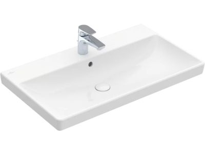 Lavoar Villeroy & Boch Avento 80x47 cu preaplin, montare pe mobilier, alb Alpin