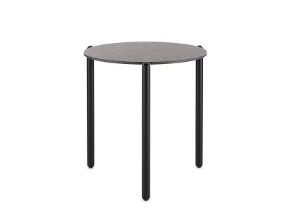 Masuta Kartell Undique design Patricia Urquiola, 48x51x51cm, baza metalica, top ceramic, negru Terrazzo