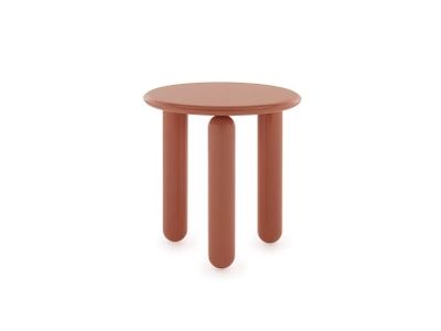 Masuta Kartell Undique Mas design Patricia Urquiola, 48x48x51cm, baza lemn, top MDF, orange