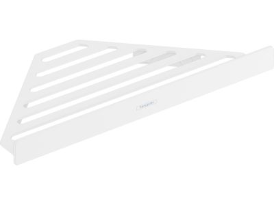 Etajera de colt Hansgrohe AddStoris, alb mat