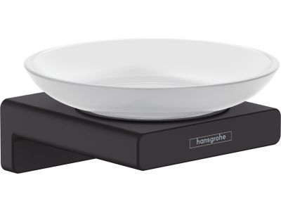 Savoniera cu suport Hansgrohe AddStoris, negru mat EXPUS