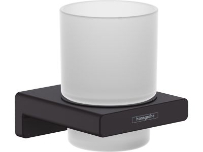 Pahar cu suport Hansgrohe AddStoris, negru mat EXPUS