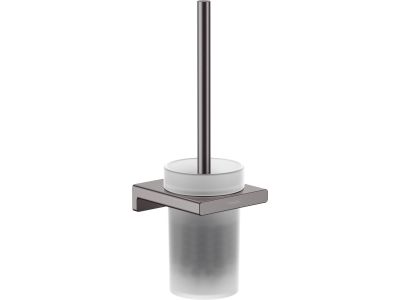 Perie wc cu suport Hansgrohe AddStoris, negru periat