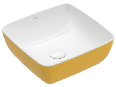 Lavoar tip bol Villeroy & Boch Artis 41cm, fara orificiu baterie, fara preaplin, montare pe blat, Indian Summer
