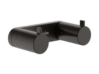 Cuier baie dublu Hansgrohe AddStoris S, negru periat