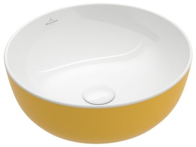 Lavoar tip bol Villeroy & Boch Artis 43cm, fara orificiu baterie, fara preaplin, montare pe blat, Indian Summer