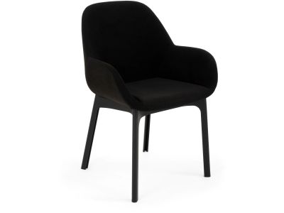 Scaun Kartell Clap design Patricia Urquiola, baza negru, tapiterie Aquaclean negru