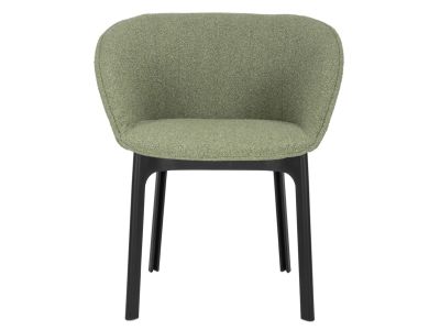 Scaun Kartell Charla Orsetto design Patricia Urquiola, cadru negru, tapiterie Green