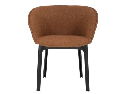 Scaun Kartell Charla Orsetto design Patricia Urquiola, cadru negru, tapiterie Rusty Orange