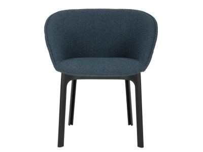Scaun Kartell Charla Orsetto design Patricia Urquiola, cadru negru, tapiterie Blue
