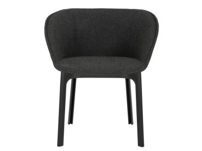 Scaun Kartell Charla Orsetto design Patricia Urquiola, cadru negru, tapiterie Grey