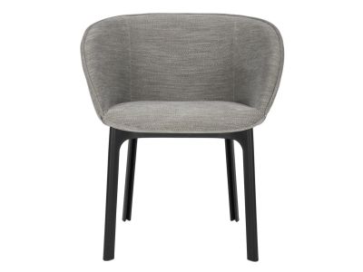 Scaun Kartell Charla Antibes design Patricia Urquiola, cadru negru, tapiterie Light Grey