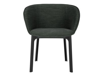 Scaun Kartell Charla Antibes design Patricia Urquiola, cadru negru, tapiterie Green