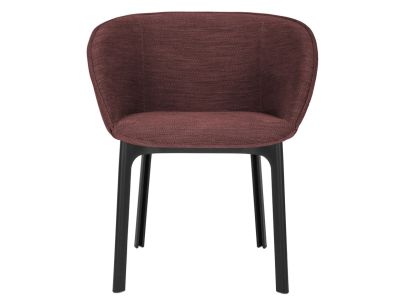 Scaun Kartell Charla Antibes design Patricia Urquiola, cadru negru, tapiterie Wine